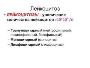 Лейкоцитоз, лимфоцитоз