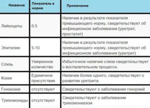Расшифровка мазка из уретры