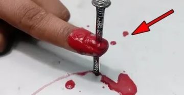 Прокол стопы зубочисткой:)