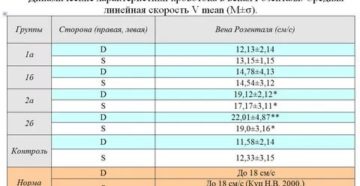 Увеличение кровотока по венам Розенталя